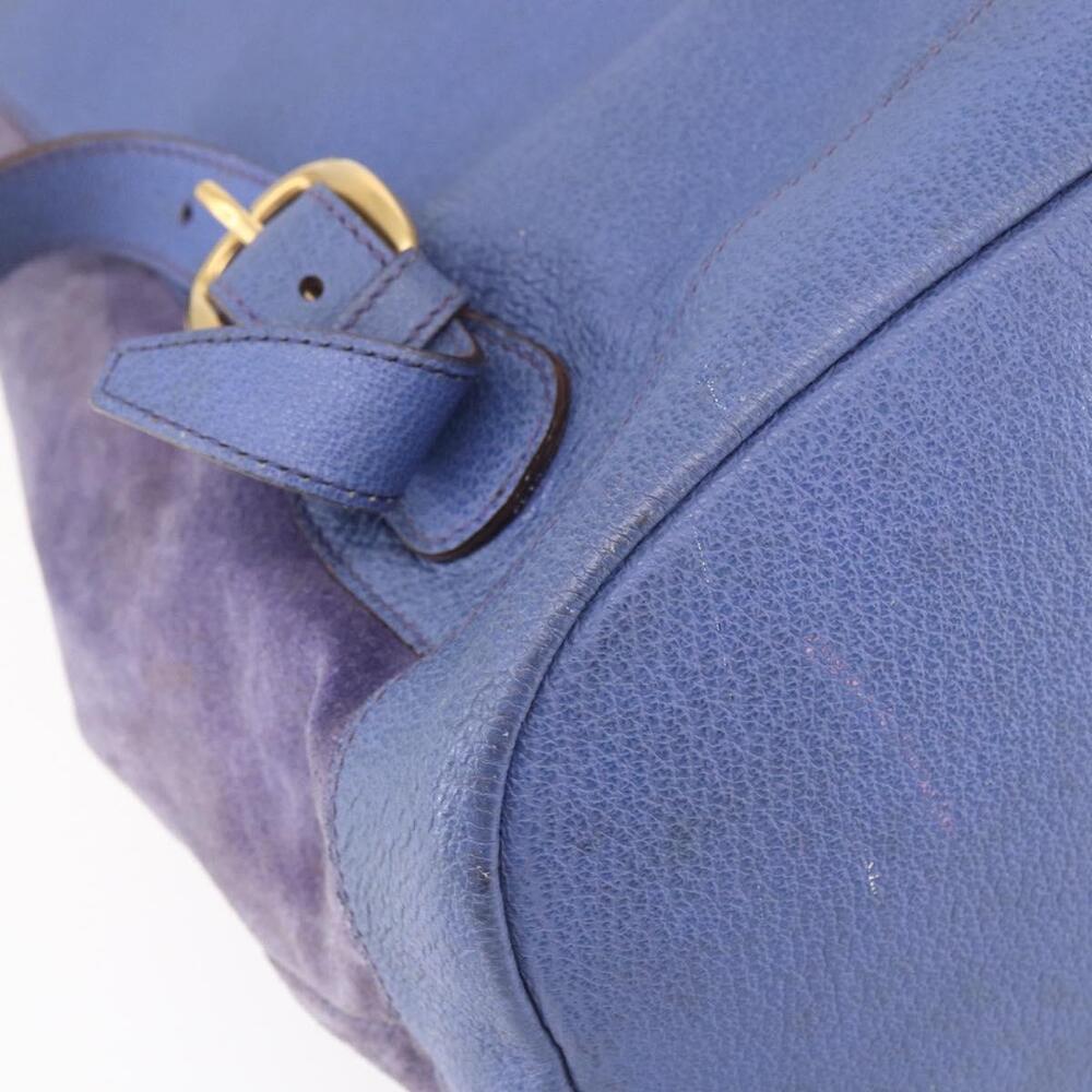 GUCCI Bamboo Backpack Suede Leather Blue Gold 003 2855 0043 0 Auth BA7788 - Picture 16 of 16